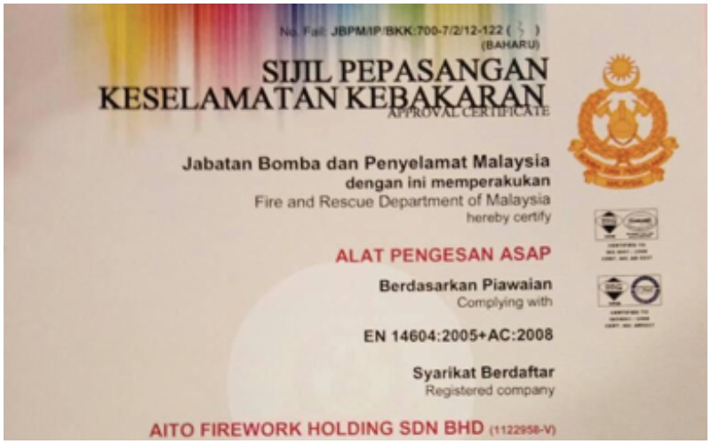 fire certificate malaysia 2