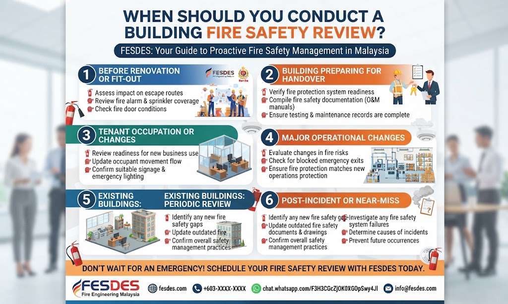 Building Fire Safety Review Malaysia Before Renovation, Handover or Operation poster